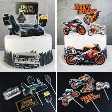 Find & download free graphic resources for cake. Motorcycle Combo Happy Birthday Cake Topper Boys Men Birthday Party Cake Decoration Roadster Theme Party Cupcake Supplies Shopee Philippines