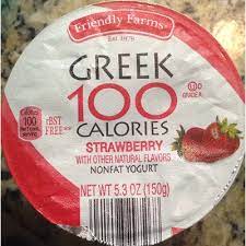 Calories In Greek 100 Calories Nonfat Yogurt Strawberry From Friendly Farms