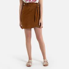 Jupe bash cuir t1 état neuf. Jupe Courte En Cuir De Chevre Sun Camel Ba Sh La Redoute