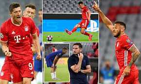 Chelsea'nin i̇spanyol sol beki marcos alonso 83. Bayern Munich 4 1 Chelsea Robert Lewandowski Runs Riot With Champions League Brace Daily Mail Online