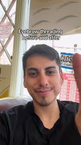 Eyebrow threading before and after! I do cry a lot! #eyebrows #menshair  #queer #lgbt🌈 #threading #beautyispain