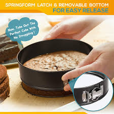 Also included is a free recipe ebook. Leakproof Round Cake Pan Set Includes 3 Pieces 6 8 10 Springform Pans With 150 Pcs Parchment Paper Liners Hiware Springform Pan Set Of 3 Non Stick Cheesecake Pan Bakeware Kolenik Cake Pans
