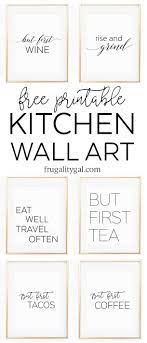 As kitchen wall decor ideas go, this has to be one of the simplest, so if you love a minimalist feel but you want to introduce some texture, then this is the way to go. Set Of Six Black And White Kitchen Wall Art Printables Kitchen Wall Art Printables Kitchen Gallery Wall Gallery Wall Printables