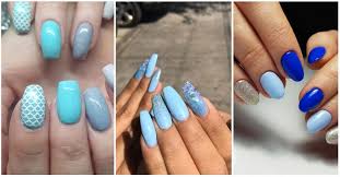 Dark blue acrylic nails with stars! Updated 55 Blissful Baby Blue Acrylic Nails August 2020