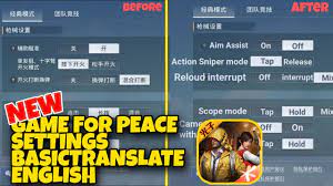 Game For Peace Setting In English New 2021 Pubg Cina Basic Setting Translate Youtube