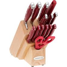 Farberware 15pc Forged Cutlery Set Red Cutlery Set Knife Sets Forged Knife