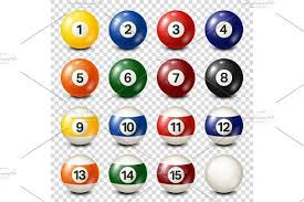 Billiard Pool Balls Collection Snooker Transparent Background Vector Illustration Billiards Pool Balls Snooker