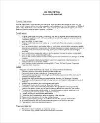 What is a home health aide? Free 7 Sample Cna Job Duties In Pdf Ms Word