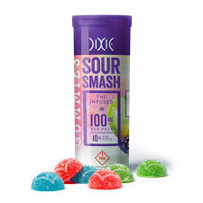 Dixie Sour Smash Hybrid Gummies 100mg Natural Healing Center
