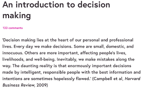 Decision Making Intro Decision Making Reality Leadership