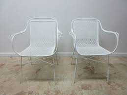 Pair Vintage Mid Century Home Crest Mesh Outdoor Patio Arm Chair A Wrought Iron Patio Furniture Vintage Patio Wrought Iron Design