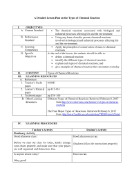 Or try the double displacement reactions lab. A Detailed Lesson Plan In Chemical Reactions Chemical Reactions Chemical Substances