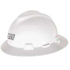 Msa V Gard Full Brim White Hard Hat Customhardhats Com