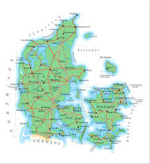Kortet viser den geografiske placering af stiftelserne. Detailed Physical Map Of Denmark With Roads Cities And Airports Vidiani Com Maps Of All Countries In One Place Denmark Map Denmark Map