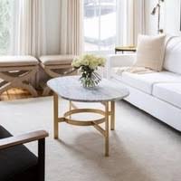 Smart round marble top coffee table. West Elm White Marble Brass Oval Coffee Table Aptdeco