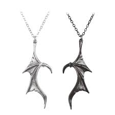 Add your cute couple photo personalized sterling silver necklace. Darkling Heart Necklaces Alchemy Gothic Couples Matching Dragon Wing P