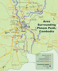 Phnom Penh Surrounding Area Map Cambodia