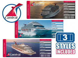 Free Cruise Ticket Template Printable Carnival Cruise Boarding Pass With Custom Info Cruise Tickets Carnival Cruise Cruise