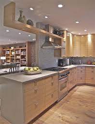 Instead of soaking into the wood, water runs off of oak cabinets. Natural Oak Modern Kitchen With Oak Cabinets Novocom Top