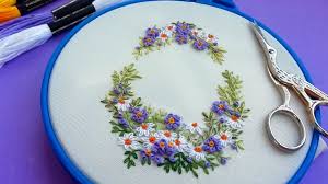 Featuring a set of embroidered letters adorned with leaves, this simple pattern uses only three different. Floral Letter Hand Embroidery For Beginners Pattern Youtube