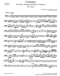 Kammerorchester carl philipp emanuel bach & hartmut haenchen & manfred friedrich. Carl Philipp Emanuel Bach Flotenkonzert G Dur Wq 169 Basso Sheet Music Nkoda