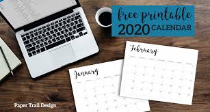 Download free editable yearly blank calendar of 2020. 2020 Calendar Printable Free Template Paper Trail Design