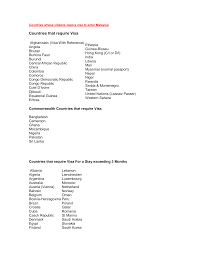 Http Www Vfsglobal Com Malaysia India Pdf Listofcountries Pdf