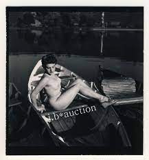 STUTTGART Nackt am Max-Eyth-See Nude Girl Boating * 60s SEUFERT Contact  Print 10 | eBay