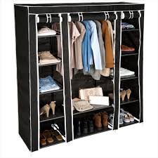 Armoire De Rangement En Tissu Triple Vetements Dressing Penderie Avec Tringle 37 99 In 2020 Cupboard Wardrobe Clothes Rail Storage Shelves