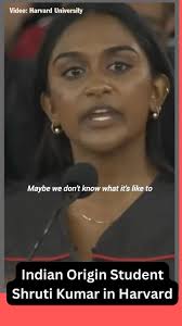 Indian Origin Student Shruti Kumar at Senior English Address Harvard.  Fearless and articulate. In solidarity. Powerful Statement- “Not knowing is  an ethical Stance” #harvard #gaza #shruti