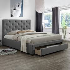 Habitrio queen bed with storage, solid wood queen size platform bed frame with 4 drawers, headboard w/bookcase, footboard, wooden slat support, no box spring needed, furniture for bedroom. Vic Furniture Kingston Double Bed Frame With Drawer Temple Webster