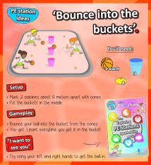 Basketball Bouncing Skills Get Your Kids Practicing Their Ball Handling And Accur Gym Games For Kids Physical Education Activities Physical Education Games