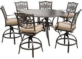 6 piece outdoor dining set with swivel chairs. Hanover Traditions 7 Piece Outdoor Dining Set Traddn7pcbr