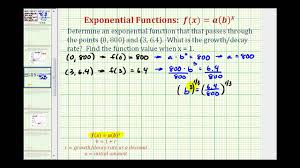 Ex Find An Exponential Decay Function Given Two Points Initial Value Given Youtube