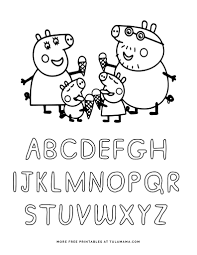 Peppa pig friends with names. Free Printable Peppa Pig Abc Coloring Pages For Preschoolers Tulamama