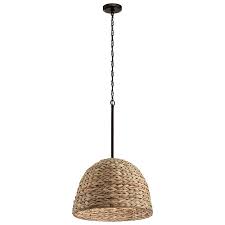 A razor, to cut around remove any glass covers or shades. Kichler Raffiana Light Olde Bronze Coastal Bowl Pendant Light In The Pendant Lighting Department At Lowes Com