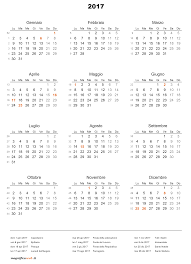 Calendario 2017 Con Festività Da Stampare In Excel E Pdf