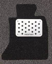 Nicoman Aluminum Rubber Alloy Metal Car Mat Footwell Heel Pad Plate Footrest Set Nicoman Car Mats Foot Rest Mats