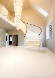 Elegant Hertfordshire Residence With Resin Floors And Resin Application To Helical Staircase Resinfloor Staircase Ar Floor Design Flooring Polished Concrete