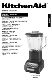 kitchenaid artisan 5ksb555 instructions