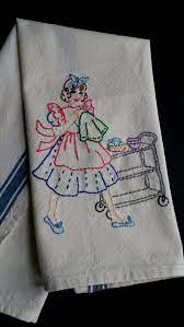 Blue birds hand embroidered vintage flour sack towel uniquely embroidered flour sack towels. Hand Embroidered Tea Towel Embroidered Kitchen By Hooksandroses Embroidery Patterns Vintage Embroidery Patterns Vintage Embroidery