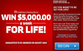 Pch Win 5 000 00 A Week For Life Sweepstakes Sweepstakes Online Sweepstakes Pch Sweepstakes