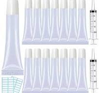 50PCS Lip Gloss Tubes 15ml White Cap Lip Gloss Containers Empty Lip Balm  Tubes Refillable Cosmetic Squeeze Lipgloss Tubes + 2 x 20ml Syringes Tag ...
