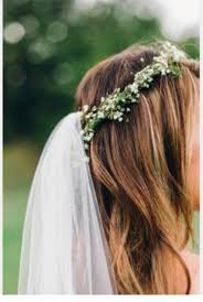 Thin Babies Breath Crown With Veil Etsy Boho Wedding Hair Flower Crown Hairstyle Bridal Hair Veil
