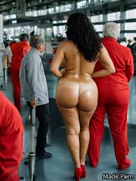 Porn image of big hips lipstick big ass chubby nude woman tanned skin  created by AI