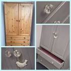 Painted pine wardrobe