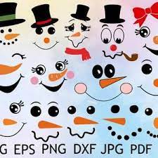 63 Piece Snowman Face Svg Cute Snowman Svg Snowman Clipart Etsy Snowman Faces Christmas Svg Snowman Christmas Decorations