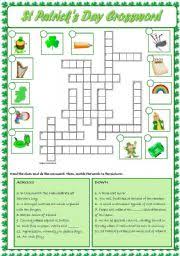 Maybe you would like to learn more about one of these? Saint Patrick S Day Crossword Esl Worksheet By Coyote Chus