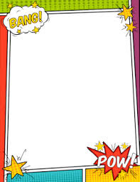 Page 7 Page Borders Comic Book Yearbook Superhero Background