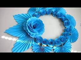 How To Make A Flower Vase At Home Simple Paper Craft Making Paper Flower Vase Paper Crafts Youtube Paper Flowers Diy Decor Simple House